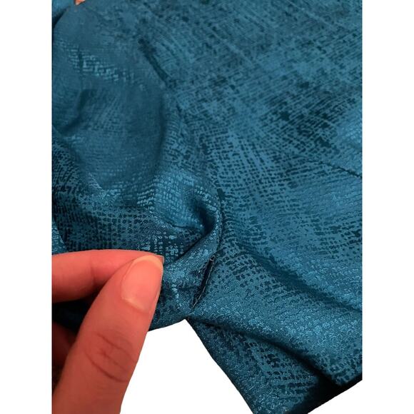 Adrianna Papell Vintage Royal Turquoise Blue 100% Silk Blouse Size 6 Top Shirt - Picture 4 of 6